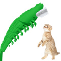 Amazon hot sales natural rubber interactive pet toys refillable catnip cat toothbrush